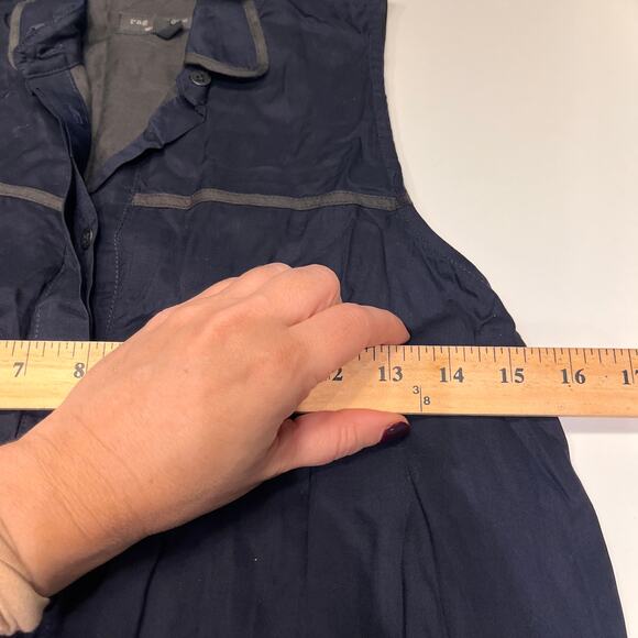 Rag & Bone Navy Sleeveless Trapeze Shirt Mini Dress Sz Large - Picture 7 of 9